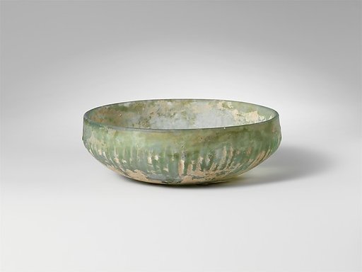 Glass ribbed bowl