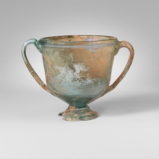 Glass cantharus (cup with two handles)