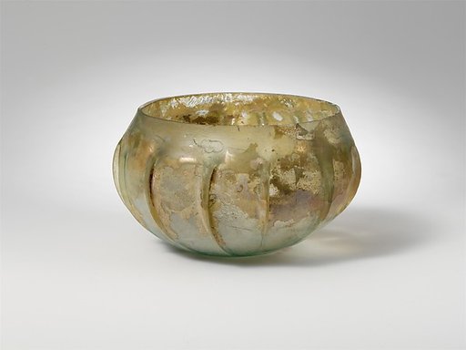 Glass ribbed bowl