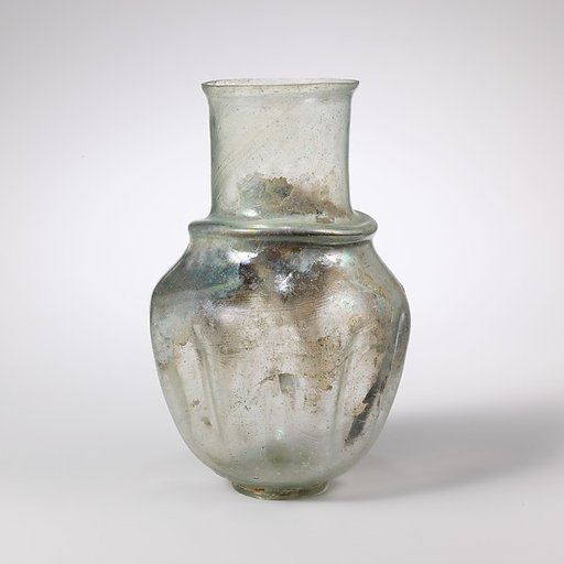 Glass indented jar