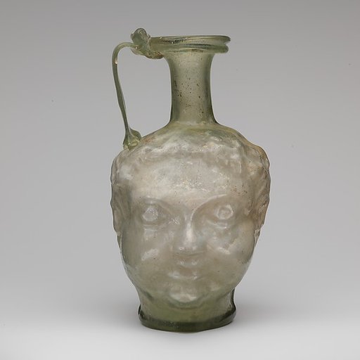 Glass double head-shaped flask
