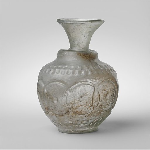 Glass flask decorated with intersecting circles