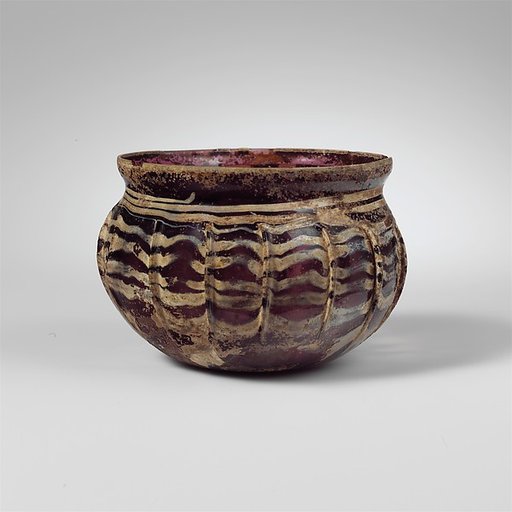 Glass ribbed bowl