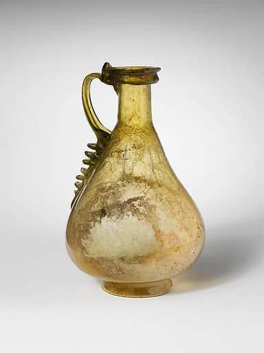 Glass one-handled bottle