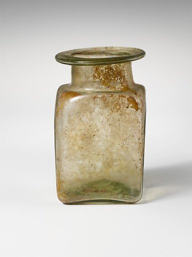 Glass square jar