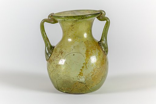 Glass two-handled jar