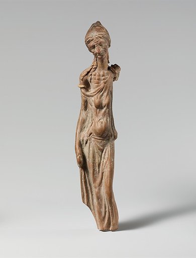Terracotta statuette of an emaciated woman