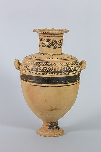 Terracotta Hadra hydria (water jar)