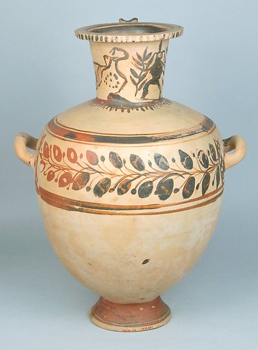 Terracotta Hadra hydria (water jar)