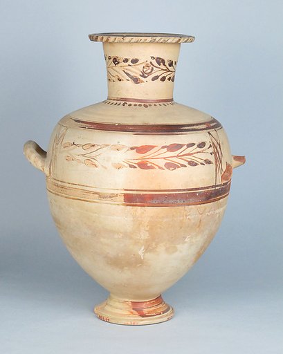 Terracotta Hadra hydria (water jar)