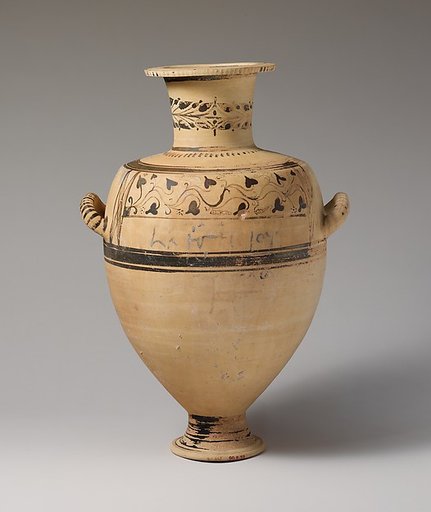 Terracotta Hadra hydria (water jar)