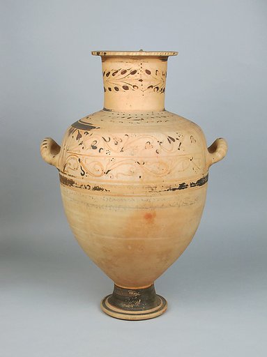Terracotta Hadra hydria (water jar)