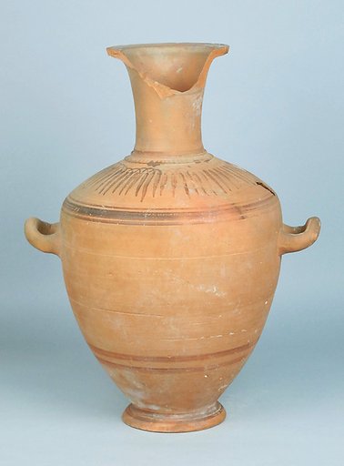 Terracotta Hadra hydria (water jar)