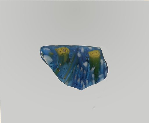 Glass mosaic ribbed bowl fragment