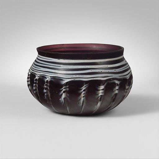 Glass ribbed bowl