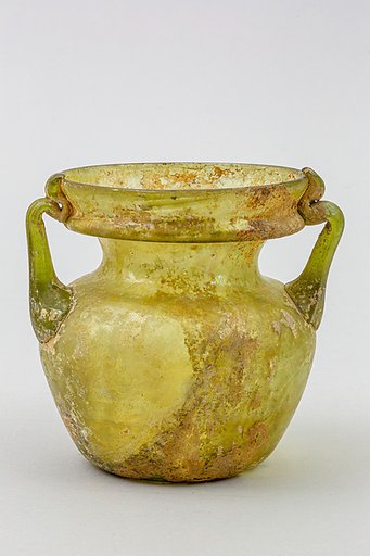 Glass jar with two handles