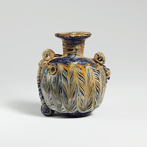 Glass lentoid aryballos (perfume bottle)
