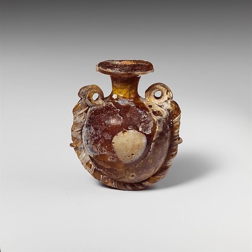 Glass lentoid aryballos (perfume bottle)