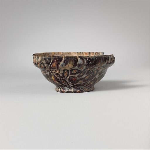 Glass mosaic carinated bowl