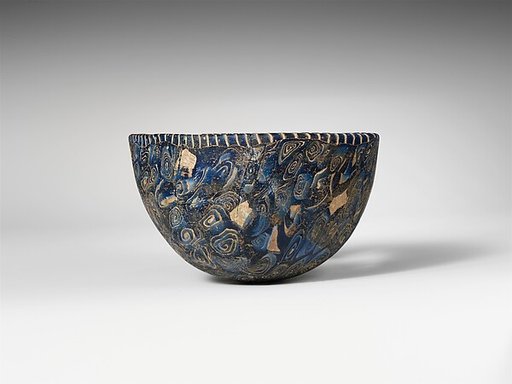 Glass mosaic hemispherical bowl