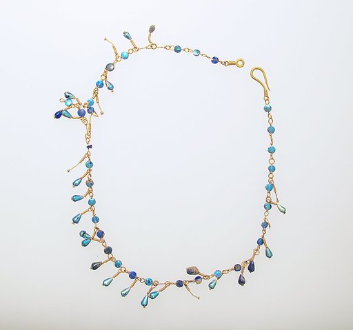 Necklace with blue beads