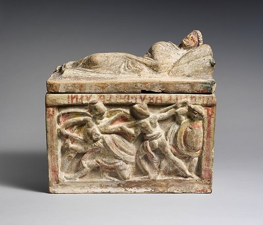 Terracotta cinerary urn