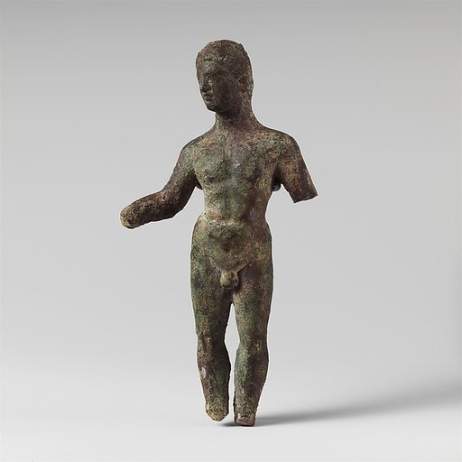 Bronze statuette of a nude youth