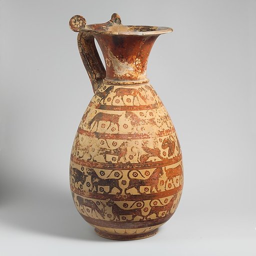 Terracotta oinochoe:olpe (jug)