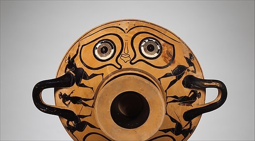 Terracotta kylix: eye-cup (drinking cup)