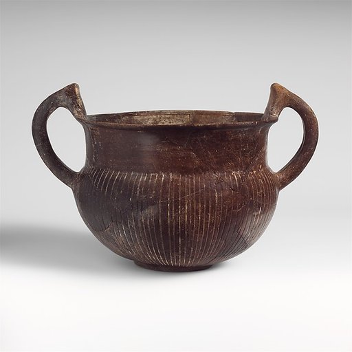 Terracotta two-handled bowl