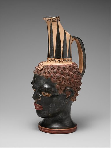 Terracotta vase in the form of a Black African youth's head