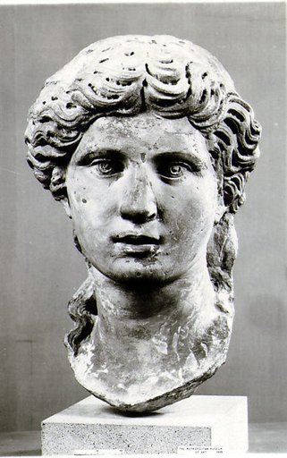 Head of a marble statue of Apollo