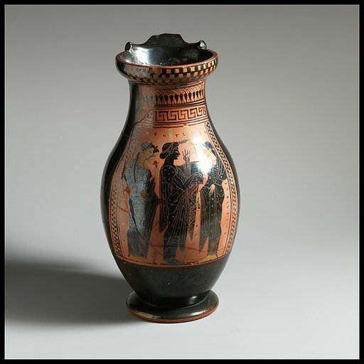 Terracotta oinochoe: olpe (round-mouthed jug)