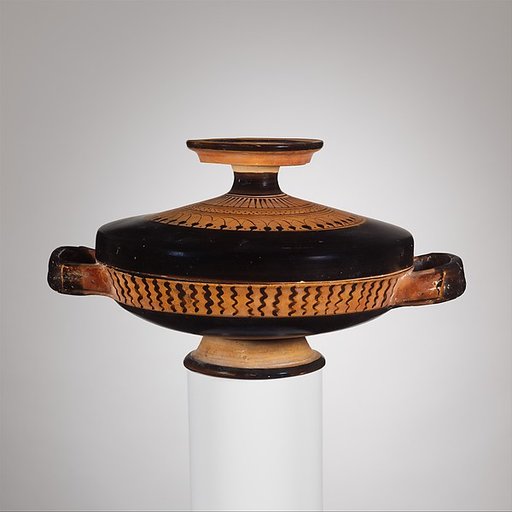 Terracotta lekanis with lid (dish)