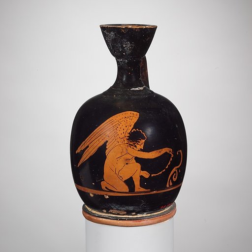 Terracotta squat lekythos (oil jar)
