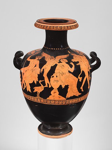 Terracotta hydria: kalpis (water jar)