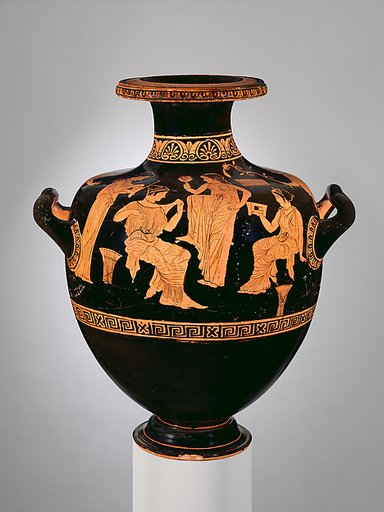 Terracotta hydria: kalpis (water jar)
