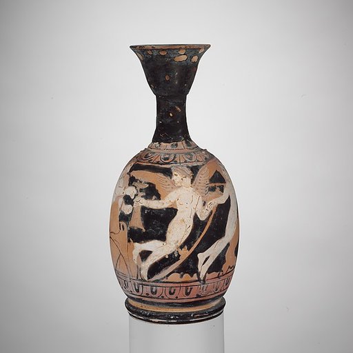 Terracotta squat lekythos (oil jar)