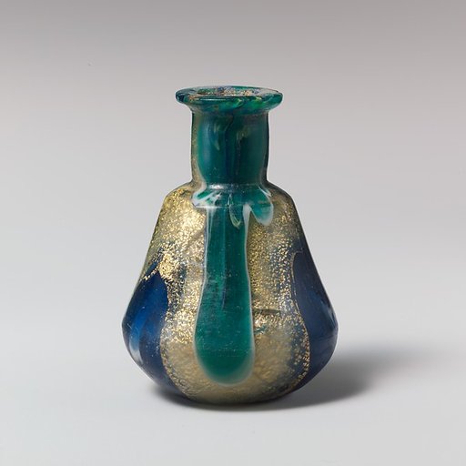 Glass gold-band mosaic bottle