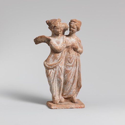 Terracotta statuette of Eros and Psyche