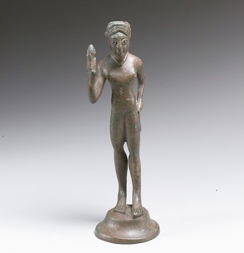 Statuette of a girl with lotus