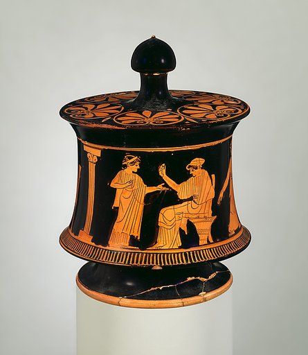 Terracotta pyxis (box) with lid