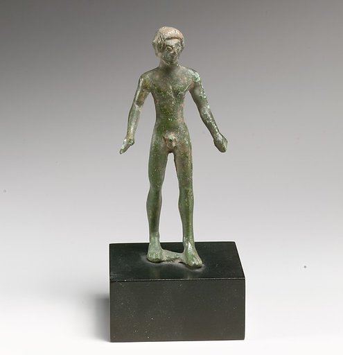 Bronze statuette of a nude youth