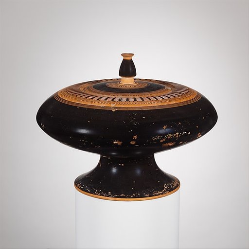 Terracotta plemochoe (vase for perfume)