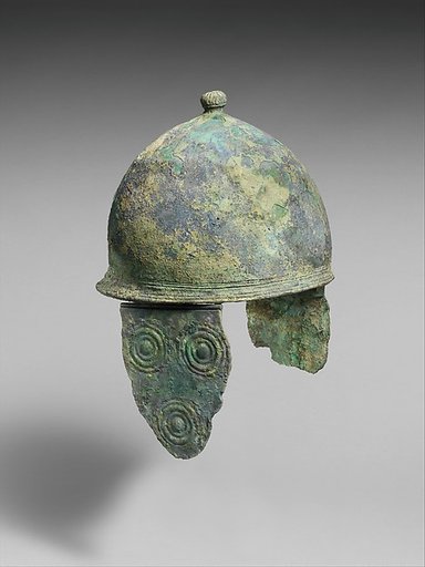 Bronze helmet with cheek-guards