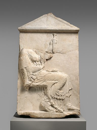 Marble grave stele of a woman