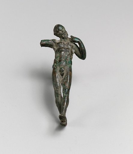 Bronze statuette of a satyr dancing
