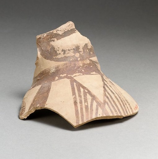 Terracotta jug fragment with bands and hatched triangles