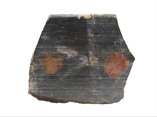 Terracotta rim of a cup with polychrome motifs