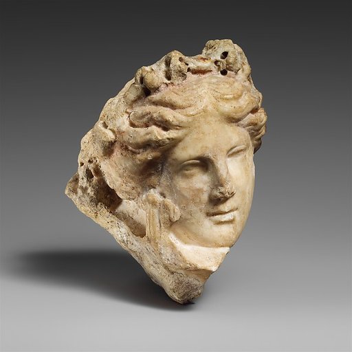 Marble head of a young woman, perhaps a muse